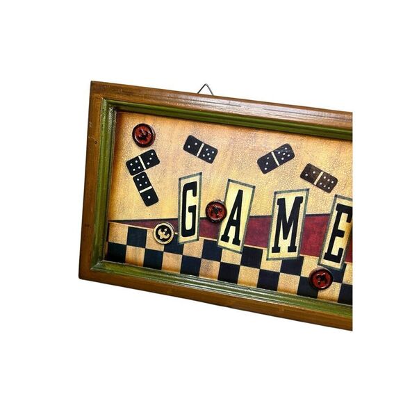 Linda Spivey GAME ROOM Large Wall Sign Decoration Poker Hanging 3D Wood Art 32” - Picture 2 of 7